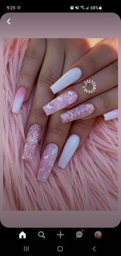 Swarovski Nails, Acrylic Nails Coffin Pink, Bling Acrylic Nails