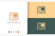 Sun or Energy Logo in Simple and Modern Logo Template Sunny Logo, Sun Template, Vision Logo, Sunrise Logo, Solar Logo, Energy Logo, Sun Logo, Minimalist Luxury, Book Layout