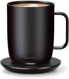 an ember espresso coffee cup on a saucer with the lid down