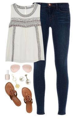 The 101 Most Popular Outfits on Pinterest | Love and Lace Pretty Preppy, Spring Closet, Preppy Life, Aussie Dogs, Spring Clothing, Stitch Fix Outfits, Ray Ban Aviator, Pretty Top, Jeans Outfit