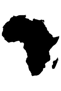 a black and white map of africa