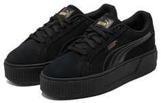 Puma WMNS Karmen Black/Gold 384614-01 Puma Carina Sneakers, Puma Carina, Black Puma, All Black, Sneakers, Gold, Quick Saves, Black, Pumas