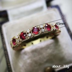 "18k Gold Plated Cz Crystal Red Stone Ring For Women, Ha4634-6 Size : 6 Jewelry Main Material: Brass Main Stone: Cubic Zirconia Occasion: Anniversary, Engagement , Gift, Party, Wedding Gender: Women's Available Size : 6, 7, 8, 9, 10" Princess Proposal, Gold Color Ring, Makijaż Smokey Eye, Romantic Bride, Proposal Engagement, Rhinestone Ring, Silver Jewelry Fashion, Earrings Studs, Zircon Ring