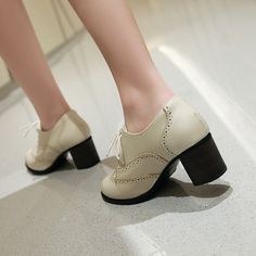 Gender: For WomenStyle: Fashion,KoreanOccasion: Casual,Party/Club,Office/CareerHeel Height: 6cmPlatform Height: 1cmSeason: Spring,Summer,Fall/Autumn,WinterPackage Contents: 1 x Shoes (Pair)Please see our size guide as below, you can choose the size according to your foot length and width. If your foot is a little wide and thick, we suggest you choose 1 size larger.Size Guide:28 = foot length 18.5-19cm (Foot width=6.5-7cm)29 = foot length 19-19.5cm (Foot width=7cm)30 = foot length 19.5-20cm (Foot Trendy Beige Block Heels With Round Toe, Beige Casual Block Heels With Round Toe, Casual Beige Block Heels With Round Toe, Beige Block Heels With Reinforced Heel And Round Toe, Beige Round Toe Block Heels With Platform, Cream Block Heels With Round Toe For Work, Beige Lace-up Shoes With Almond Toe, Retro Brogue Lace-up Shoes For Spring, Beige Round Toe Oxfords For Spring