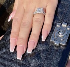 White Outline French Tip Nails Coffin, Wedding Ballerina Nails, Wedding Guest Nails Coffin, Coffin Acrylics Simple, Nails Coffin White Tip, Coffin Nail Frenchies, Europe Nails Aesthetic, Elegant White Nails Classy, Clean Acrylic Nails Classy