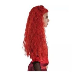 Disney | Costumes | Disney Descendants 4 The Rise Of Red Queen Of Hearts Halloween Wig | Poshmark Red Queen Of Hearts, Queen Of Hearts Halloween, Red Waves, Red Disney, Descendants 4, Fiery Red Hair, Red Wig, Red Costume, Red Wave