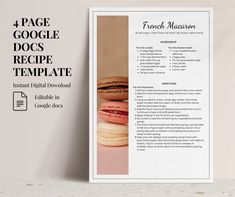 an image of a menu with macaroons on it