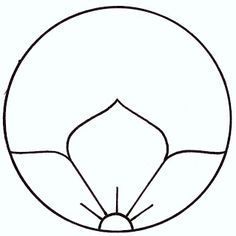 the outline of a flower in a circle