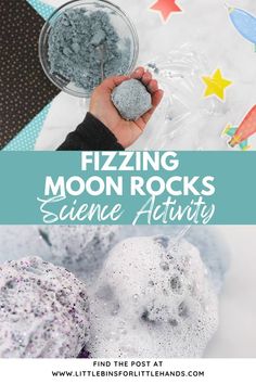 the moon rocks science activity is fun for kids to do with their own hands and fingers