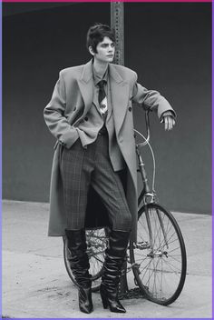 Were you born to die, or are you high by the beach? Collier Schorr, Kris Grikaite, Charvet Shirt, Stella Mccartney Coat, Celine Coat, Balenciaga Coat, Fendi Coat, Androgynous Women, Versace Jacket