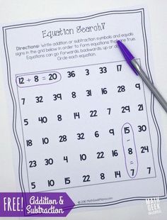 a printable addition and subtraction activity for children