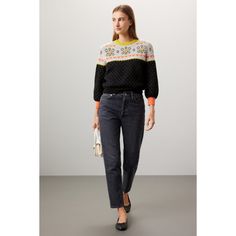 Multicolor knit (60% Alpaca, 35% Polyamide, 5% Wool). Sweater. Long sleeves. Crewneck. Pull on. 20.5" from shoulder to hemline. Imported. Multicolor Knit, Rent The Runway, Fair Isle Sweater, Peter Pan Collar, Wool Sweater, Fair Isle, Kate Spade New York, Alpaca, Kate Spade