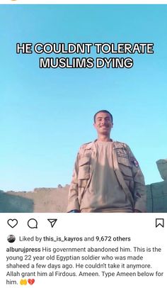 an image of a man standing in front of a building with the caption that reads he couldn to operate muslims dying