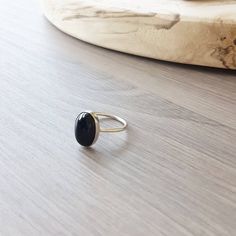 Onyx Ring Minimalist Ring Black Ring Sterling Silver Onyx | Etsy Modern Oval Black Enamel Rings, Minimalist Black Oval Rings, Minimalist Onyx Ring With Black Enamel, Minimalist Open Ring With Black Enamel, Minimalist Oval Stackable Rings For Everyday, Elegant Onyx Rings For Everyday Wear, Minimalist Black Enamel Onyx Ring, Minimalist Ring With Black Enamel, Modern Black Oval Cabochon Ring