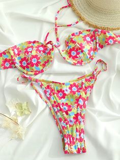 43079026442287|43079026475055|43079026507823 Underwire Printed Swimwear For Pool, Floral Print Underwire Swimwear For Sunbathing, Underwire Floral Print Swimwear For Sunbathing, Printed Beachwear Swimwear For Parties, Red Tropical Halter Neck Swimwear, Floral Print Halter Neck Swimwear For Sunbathing, Underwire Floral Print Swimwear For Beach Season, Beach Season Floral Print Swimwear, Multicolor Printed Halter Neck Swimwear