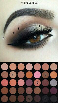 Step by step eyeshadow #eye makeup Membentuk Alis, Tutorial Eyeshadow, Eyeliner Set, Makeup Steps