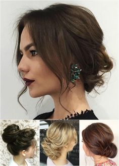 messy bun updos                                                                                                                                                                                 More Chignon Simple, Formal Updo, Sanggul Modern, Loose Updo, Diana Wedding, Wedding Hairstyles Medium Length, Victoria Wedding, Messy Updo, Up Dos For Medium Hair