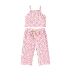 Introducing the Sleeveless Tank & Rib Flare Pants Set, the perfect outfit for your little fashionista. This set features a sleeveless tank with a vibrant and trendy overprint floral design, paired with rib flare pants that are both stylish and comfortable. The elastic waist ensures a perfect fit, allowing your little one to move freely and play with ease. Whether it's a sunny day at the park or a family gathering, this set is ideal for spring and summer occasions. Dress your little girl in style Rib Flare, Flare Pants Set, Ribbed Flares, Perfect Summer Outfit, Floral Set, Floral Sleeveless Top, Summer Baby, Floral Sleeveless, Sleeveless Tank Top