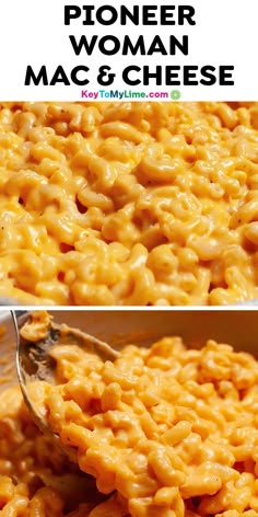 macaroni and cheese is being cooked in a pan with the title above it