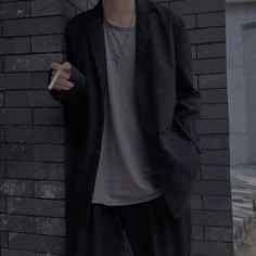 Black Outfits Edgy Men, Black Korean Outfit