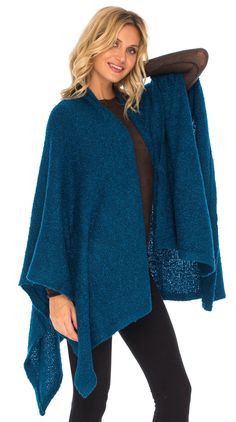 FASHIONABLE AND STYLISH open poncho cape shawl for women is surely a must-have for the cold season. This warm poncho for women can be worn in a variety of ways. An open-front wrap sweater that will complement every outfit you own. Great for layering over a crop top, tank top, or scrunch it to make a darling knit scarf poncho. COMFORTABLE AND LIGHTWEIGHT shawl poncho cape for women is the perfect upgrade for your womens warm poncho cape collection. This blanket wrap for women is made of cozy, sof One Size Winter Poncho In Solid Color, One Size Winter Poncho, Winter Poncho In One Size, Acrylic Poncho Shawl For Fall, Acrylic Shawl Poncho For Fall, Oversized Shawl Poncho, Winter Poncho Cape In Knit, One Size Soft Knit Poncho For Fall, Winter Knit Poncho Cape