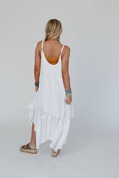 Elevate your wardrobe with the stunning Breezy Days Maxi Dress, it's boho western charm is perfect for parties, brunches, or any special occasion under the sun, this dress exudes timeless beauty and effortless grace! Get ready to feel like a tropical princess with our Breezy Days Maxi Dress in White. Perfect for any island getaway, this dress will make you feel effortlessly chic and cool. Let the light fabric and flowy silhouette keep you comfortable and stylish all day long! So pretty crochet f Tropical Princess, Pretty Crochet, Crochet Fabric, Island Getaway, Flowy Maxi Dress, Denim Accessories, Dress Silhouette, White Maxi Dresses, Timeless Beauty