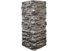 a tall stone pillar with a white background