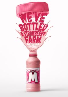 a bottle of pink liquid with the words we veve bottled strawberry farm on it