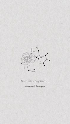 an image of a flower with the words november sagithus on it's side