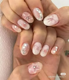 Nails For Orchestra, Sandy Liang Nails, Korea Nails Design, Balletcore Nails, Korean Nails Short, Xiaohongshu Nails, Korean Y2k, The Time Machine