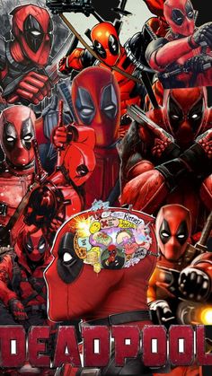 deadpool movie poster with deadpool characters