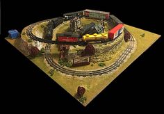 a model train set is shown on display