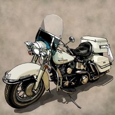 a drawing of a motorcycle parked on the ground