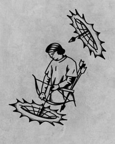 a black and white drawing of a man holding an umbrella