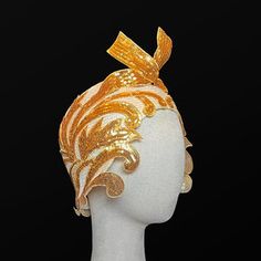 1920's Hats, Vintage Turban, 1920s Hats, Gold Hat, Gold Hats, F Scott Fitzgerald, The Poem, Gold Lame, Crystal Trim