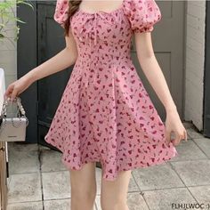 Korean Chic Dress Elegant Temperament New 2024 Woman Japan Floral Print V Neck A Line Lace-Up Bow Tie Retro Vintage Cute Dress Chic Dress Elegant, Bride Dress Backless, Satin Bridal Gowns, Bow Wedding Dress, Retro Vintage Dresses, Maxi Dress Prom, Vestidos Vintage, Floral Print Maxi, Mini Dresses Summer