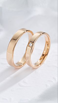 Plain Wedding Bands, Wedding Bands His And Hers, His And Her Wedding Rings, Gold Wedding Bands, Plain Wedding Band, 14k Gold Wedding Band, Wedding Rings Photos, Celestial Wedding