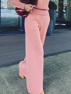 Buy Inexpensive Pants at Stylewe online store, SPU: 15PA83B409, Color: Pink, Pattern:Plain, Silhouette:H-Line. Pink Dress Pants Outfit, Style Pink Pants, Pink Pant Suit, Pink Dress Pants, Dress Pants Outfits, Light Pink Dress, Pants Outfit Casual, Pink Pants, Neutral Fashion