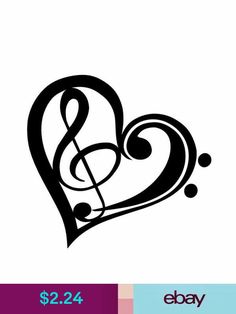 a music note in the shape of a heart