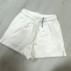 Onia Terry Shorts. Nwt. Size Xs. Color- White. Retail- $95 Chic White Bottoms With Drawstring, Chic White Drawstring Bottoms, Chic Short Bottoms With Drawstring, Chic Drawstring Short Bottoms, Chic Drawstring Shorts, Terry Shorts, Color White, Womens Shorts, Women Shopping