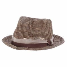 Matteo Crochet Raffia Fedora Hat - Brooklyn Hat Co Brooklyn Hat, Fedora Hat, Hand Crochet, Fedora, Two Tone, Brooklyn, Ribbon, Crown, Band