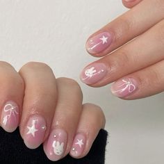 #Nail art Bow Nail Art Designs, Ribbon Nails, Nails Bow, Short Bow, Bow Nail Designs, Bow Nails, Bow Nail Art, Bow Nail