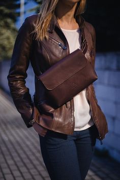 "This brown leather bag can be carried as belt bag, crossbody bag, handheld - it is very functional and can be used in different ways depending on occasion you wear it. It has minimalistic design and is made of durable and thick \"pull-up\" type leather. It's great choice for travelling, festivals, as here you can have your wallet, phone, other small items in front of you - safe and easy accessible. Main section is closed by 2 inner magnets. There is initial open pocket - 10x17 cm/ 3.9\"x6.7\" s Waist Purse, Timeless Bags, Brown Leather Backpack, Bag Belt, Festival Bag, Leather Belt Bag, Brown Leather Bag, Belt Pouch, Bags Aesthetic