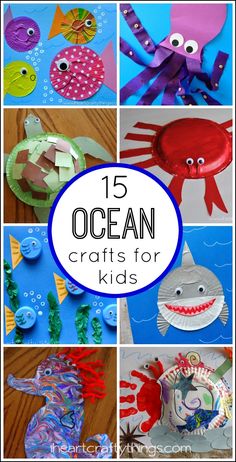 the ocean crafts for kids to make with paper plates and other things that are under construction