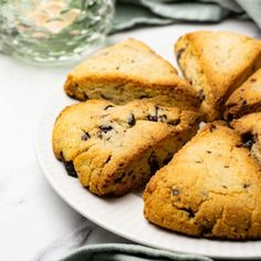 a white plate topped with cookies on top of a table