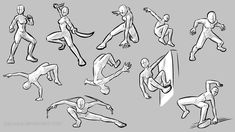 the various poses of a person doing different things