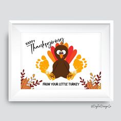 a thanksgiving card with an image of a turkey