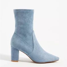 Blue Suede Anthropologie Booties. Silent D Nider Boots, Worn Once, Like New. Beautiful Blue Color. “Make Every Day More Fashionable With This Classy, Stretch, Bootie In Vegan Suede With An Inside Zip For Easy On And Off. Fits Like A Glove.” Stretch Fabric Upper Synthetic Lining Cushioned Footbed Rubber Sole Side Zipper Entry Approx. 3" Heel Approx. 18" Shaft Chic Blue High Ankle Heeled Boots, Blue High Ankle Heels For Fall, Blue Fitted Ankle Heeled Boots, Fitted Blue Ankle Heeled Boots, Fitted Suede Booties For Spring, Trendy Blue Low Heel Shoes, Trendy Blue Low Heel Heels, Fitted Blue Ankle Boots, Blue Ankle-high Boots For Spring