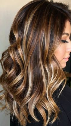 Hair Color Ideas For Brunettes With Blonde Highlights, Sombre Blonde Balayage, Caramel Highlights Brown Hair Balayage, Fall Baylage Hair Brunettes Dark, Fall Brown Hair Color With Highlights, Hoco Hairstyles Updo, Hairstyles For Homecoming, Balayage Brown Hair, Copper Balayage Brunette