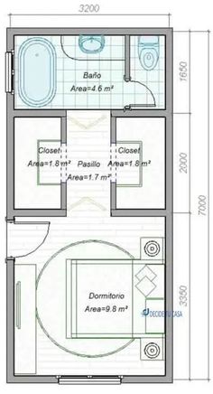 the floor plan for a small bathroom